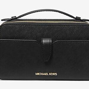 Michael Kors Black Crossbody Bag with Gold Hardware